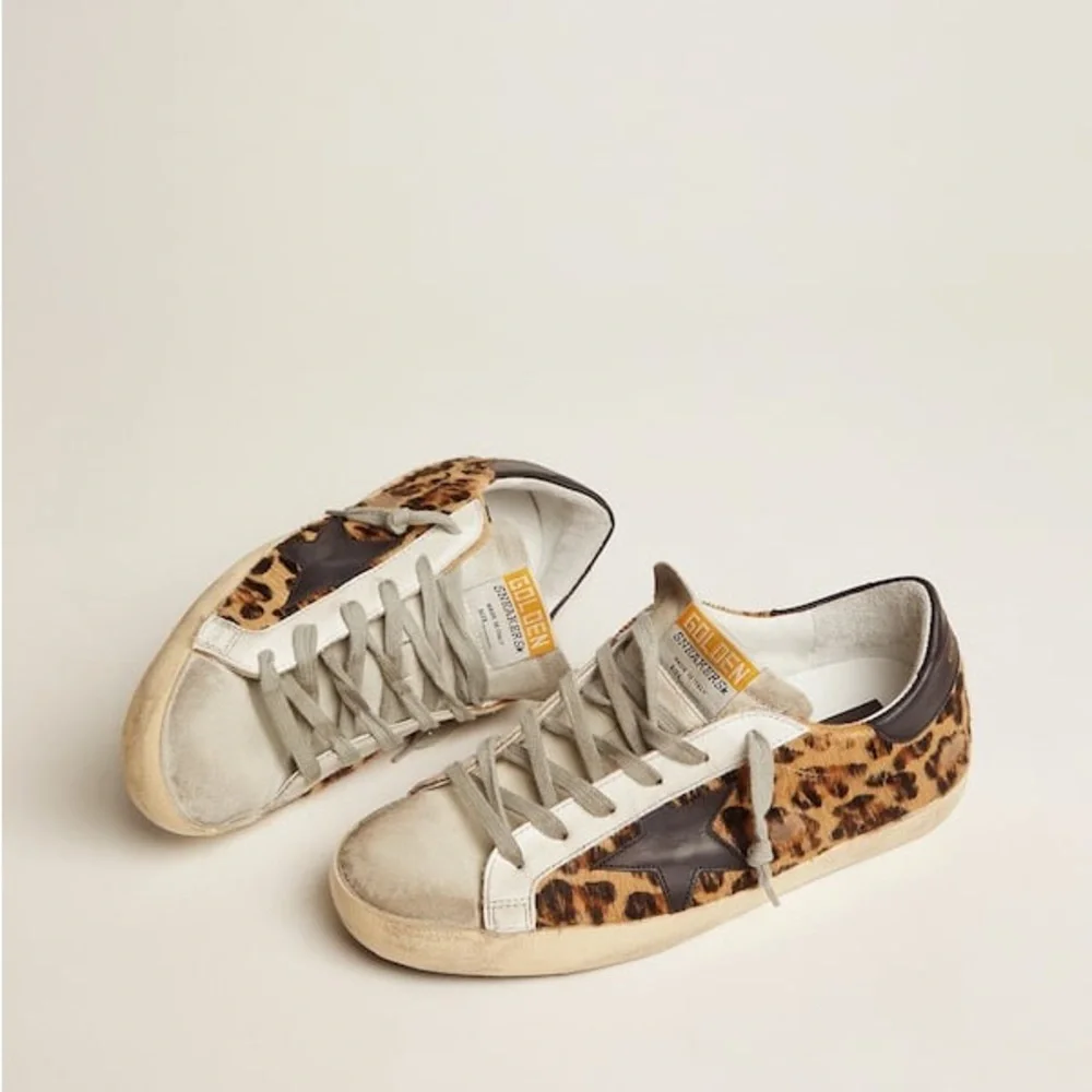 Golden Goose Calf Leather Leopard Super Star Sneaker - Picture 2 of 16